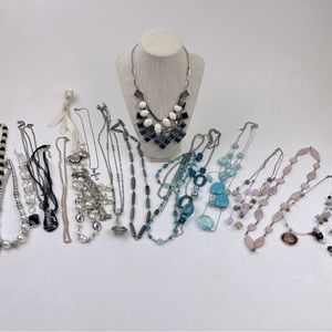 Assorted Necklaces Fashion Costume Statement Beaded Bib Layered Jewelry Bundle
